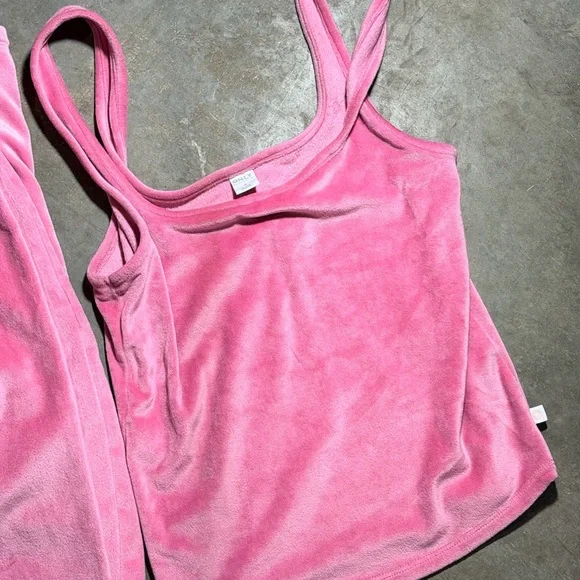 Old Navy ONLY Pink Velour Tank & Lounge Pant Set - Women Intimates & Sleepwear - Picture 3 of 5